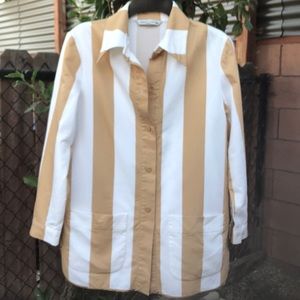 Designer Mark Eisen tan/white jacket w/pockets